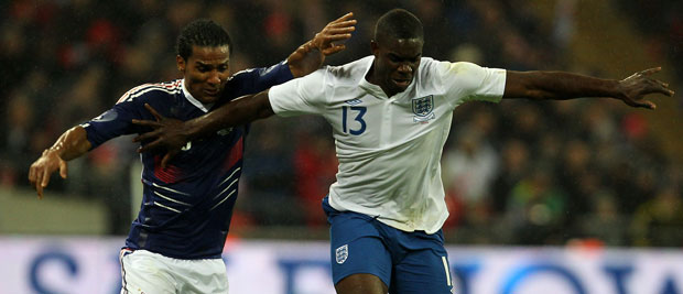 Micah Richards in action against France.